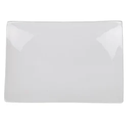 Assiette plate rectangulaire blanche incurvée^Gifi Hot