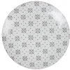 Assiette plate ronde blanche motif fleurs violettes^Gifi New