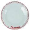 Assiette plate ronde blanche décor brasserie^Gifi