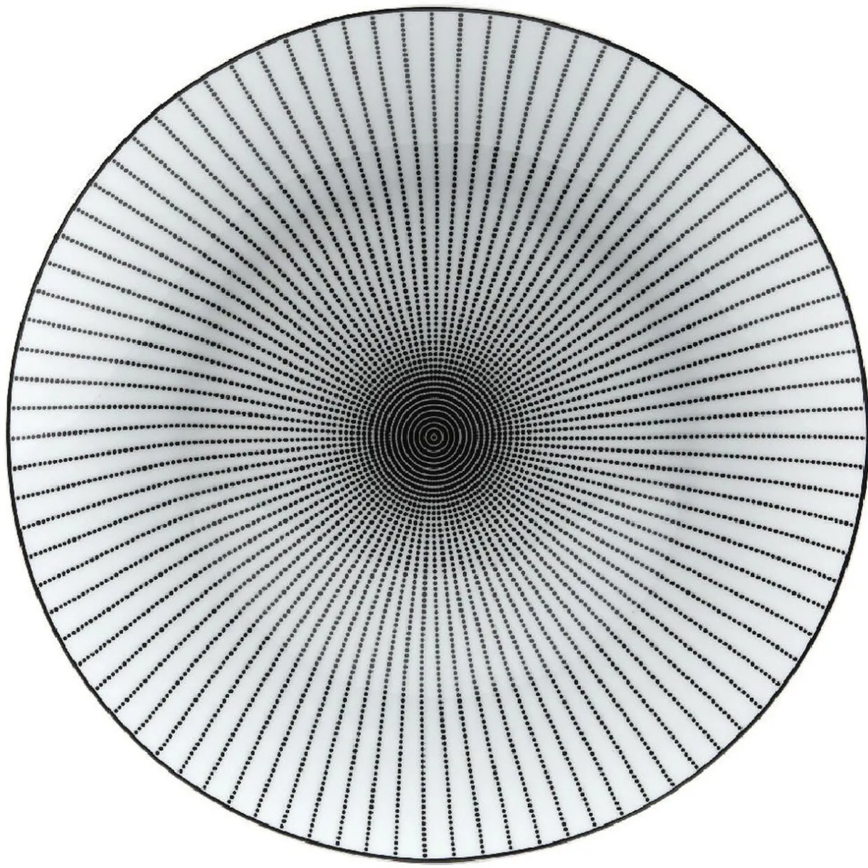 Assiette plate ronde blanche rayon noir^Gifi Hot