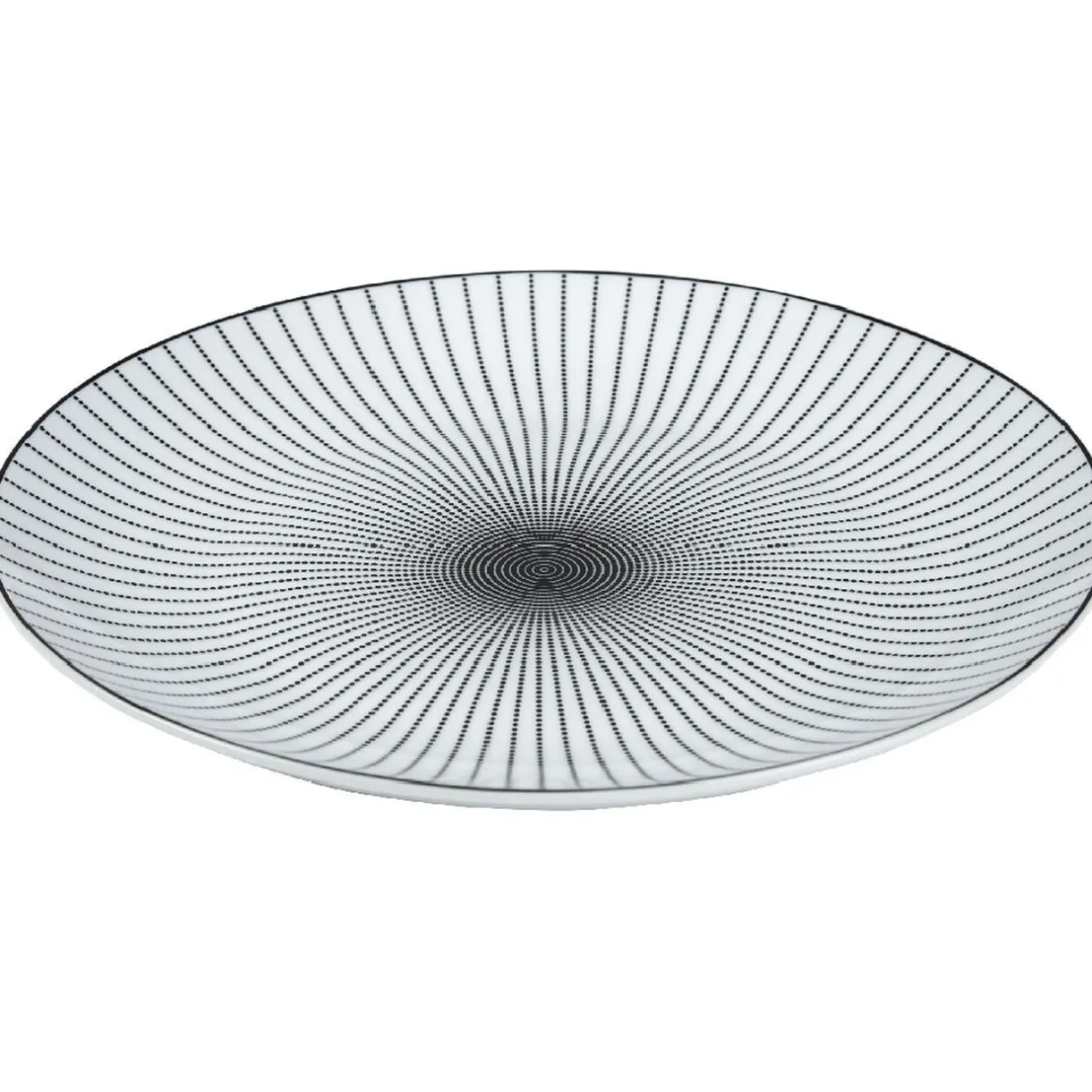 Assiette plate ronde blanche rayon noir^Gifi Hot
