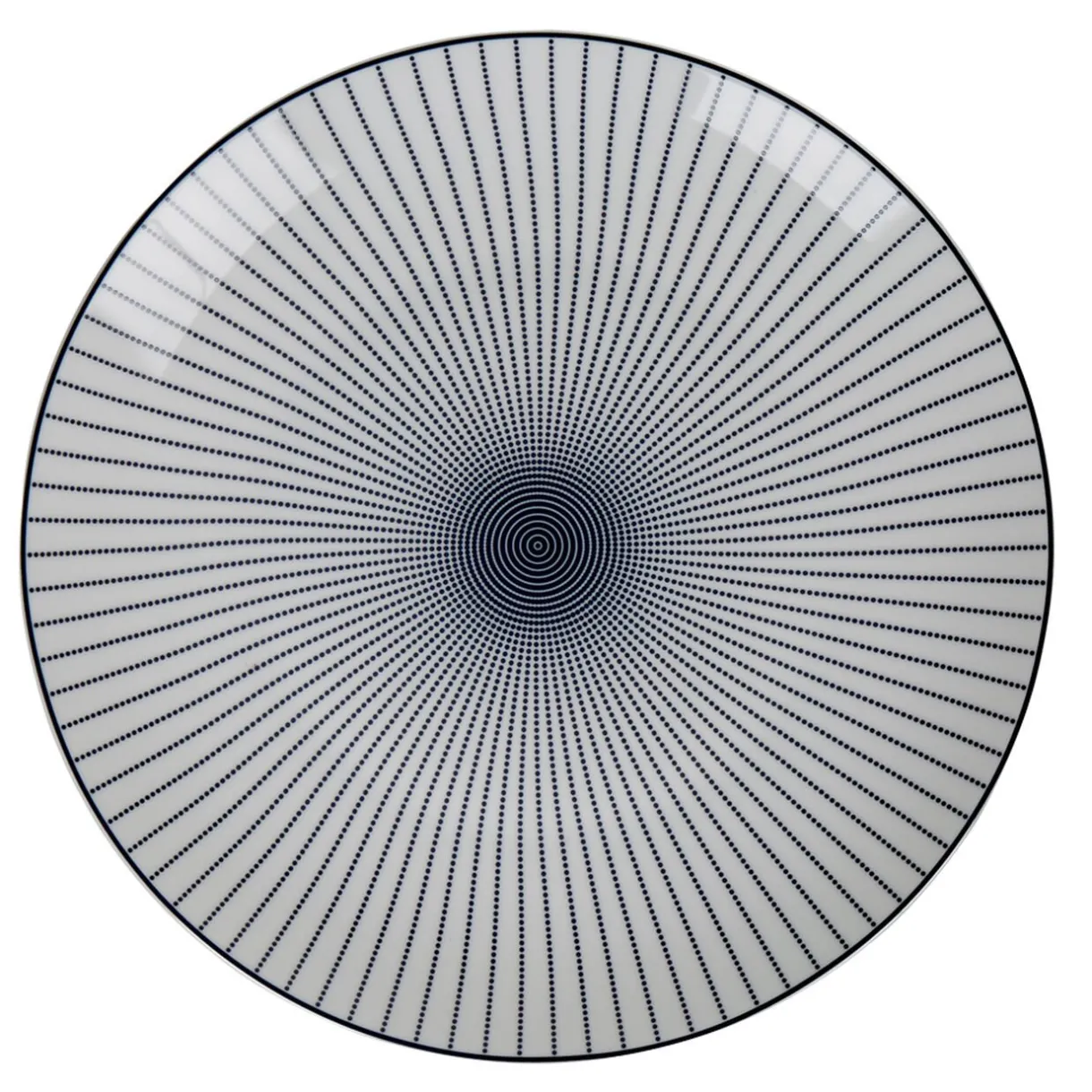 Assiette plate ronde blanche rayon bleu^Gifi Outlet