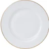 Assiette plate ronde blanche contour doré^Gifi Discount