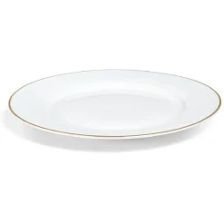 Assiette plate ronde blanche contour doré^Gifi Discount