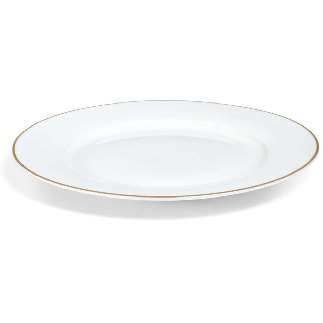 Assiette plate ronde blanche contour doré^Gifi Discount