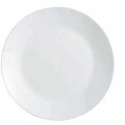 Assiette plate ronde Ø25cm Luminarc opale blanche^Gifi Discount