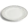 Assiette plate ronde Ø26,5cm porcelaine pois blanc et doré^Gifi