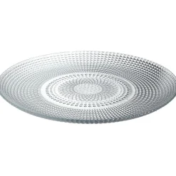Assiette plate ronde effet relief blanc transparent Ø26,8 cm^Gifi