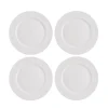 Assiette plate ronde embossée blanche x4^Gifi Online