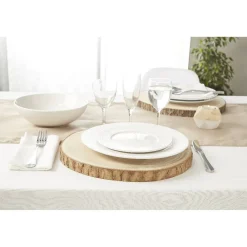 Assiette plate ronde embossée blanche x4^Gifi Online
