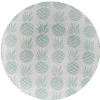 Assiette plate ronde en faïence motif ananas blanc et bleu^Gifi Sale