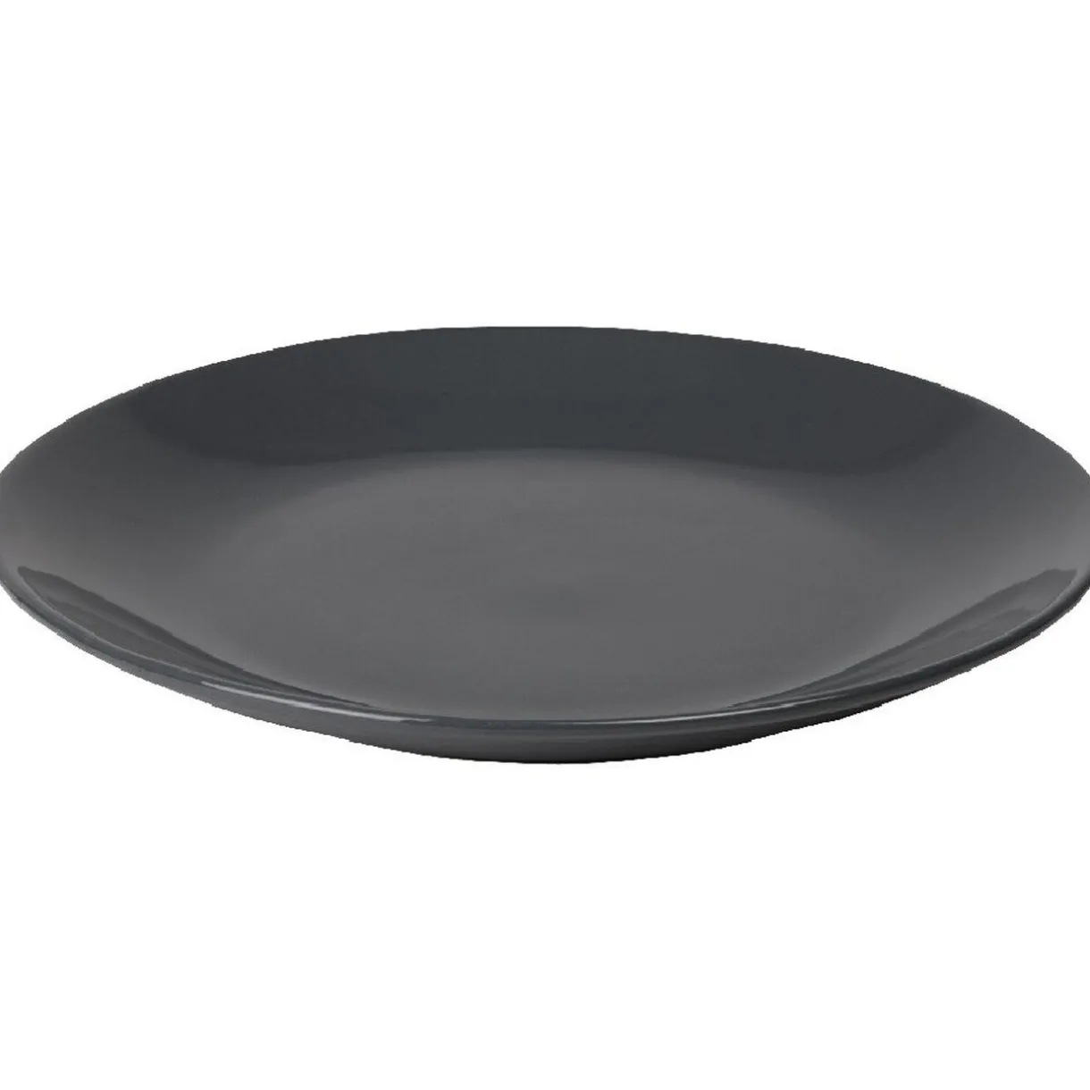 Assiette plate ronde grise unie^Gifi Hot