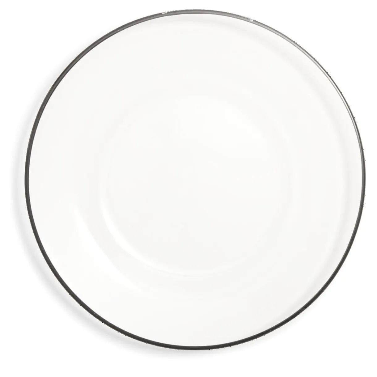 Assiette plate ronde liseré noir verre transparent Ø26cm^Gifi Best