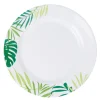Assiette plate ronde Luminarc blanc vert feuille jungle^Gifi Outlet