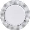 Assiette plate ronde Luminarc rebord noir pois blancs Tiago^Gifi Online