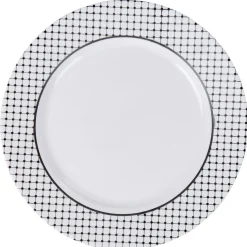 Assiette plate ronde Luminarc rebord noir pois blancs Tiago^Gifi Online