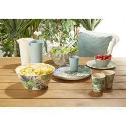 Assiette plate ronde motif géométrique noir et blanc^Gifi New