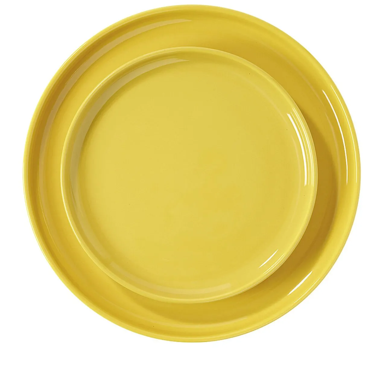 Assiette plate ronde Oslo jaune moutarde^Gifi Best