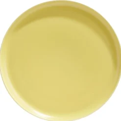 Assiette plate ronde Oslo porcelaine jaune uni^Gifi New