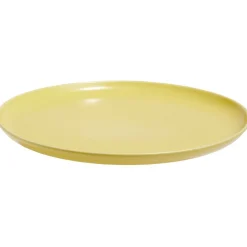 Assiette plate ronde Oslo porcelaine jaune uni^Gifi New