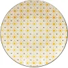Assiette plate ronde Praia motif blanc jaune noir^Gifi New