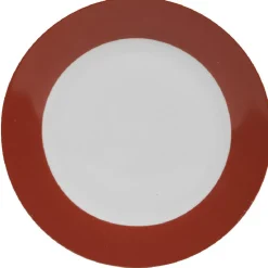 Assiette plate ronde rouge et blanche^Gifi Best