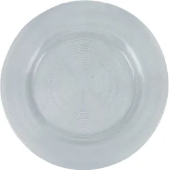 Assiette plate ronde transparente striée^Gifi
