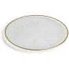 Assiette plate ronde verre transparent rebord doré Ø28cm^Gifi Hot