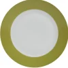 Assiette plate ronde verte et blanche^Gifi Sale