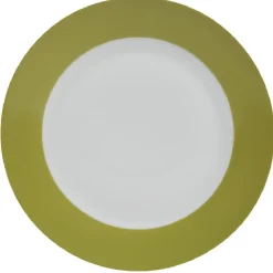 Assiette plate ronde verte et blanche^Gifi Sale