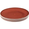 Assiette plate rouge effet spirale x4^Gifi Outlet
