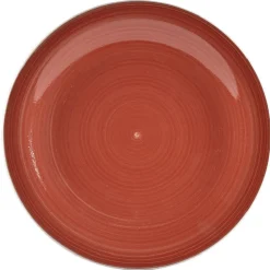 Assiette plate rouge effet spirale x4^Gifi Outlet
