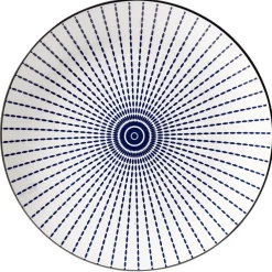 Assiette plate style japonais porcelaine bleu blanc^Gifi New