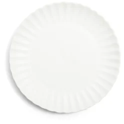 Assiette plate Venise rebord ondulé faïence blanc Ø26cm^Gifi Clearance