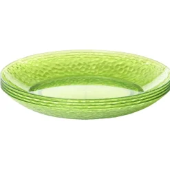 Assiette plate verte martelé x4^Gifi Best