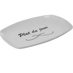 Assiette rectangulaire blanche message plat du jour^Gifi Sale