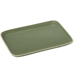 Assiette rectangulaire faïence vert 28,5x19,5cm^Gifi Sale