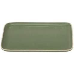 Assiette rectangulaire faïence vert 28,5x19,5cm^Gifi Sale