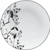 Assiette ronde blanche décor tiges feuilles noires^Gifi Clearance