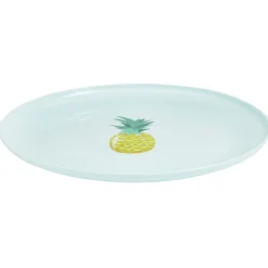 Assiette ronde en plastique décor ananas^Gifi New
