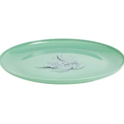 Assiette ronde en plastique décor feuillage^Gifi Discount
