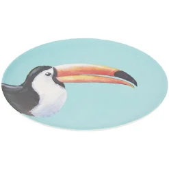 Assiette ronde en résine mélaminée design exotique^Gifi Online