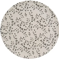 Assiette ronde fibre de bambou motif tiges et feuilles^Gifi Online