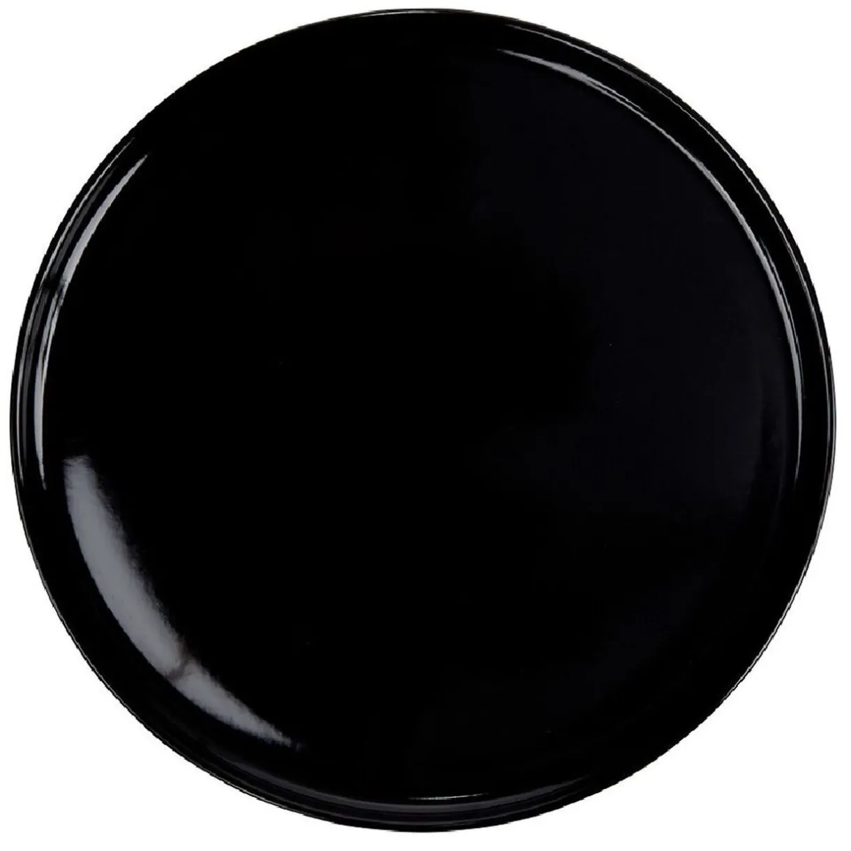Assiette ronde plate Nordic porcelaine noir^Gifi