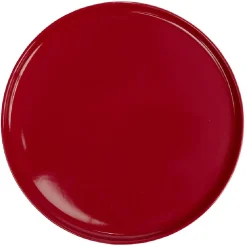 Assiette ronde plate Nordic porcelaine rouge^Gifi New