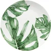 Assiette ronde plate porcelaine design feuille jungle^Gifi Online