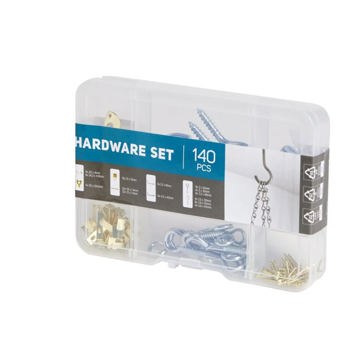 Rangement|Gifi Assortiment de 140 crochets en métal