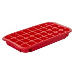 Bac à glaçons avec support 32 compartiments rouge^Gifi Online