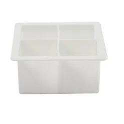 Bac à glaçons XXL 4 compartiments silicone blanc^Gifi Discount