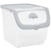 Rangement|Gifi Bac avec couvercle rabattable 12L plastique transparent gris